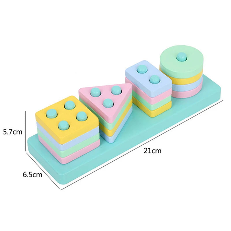 Blocs Montessori en Bois – Tri Formes & Couleurs 2 Ans+