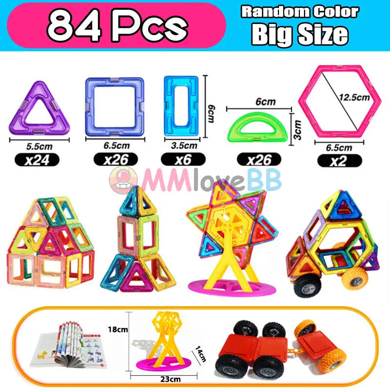 Blocs de construction magnétiques grand format pour enfants – Jeu éducatif et créatif