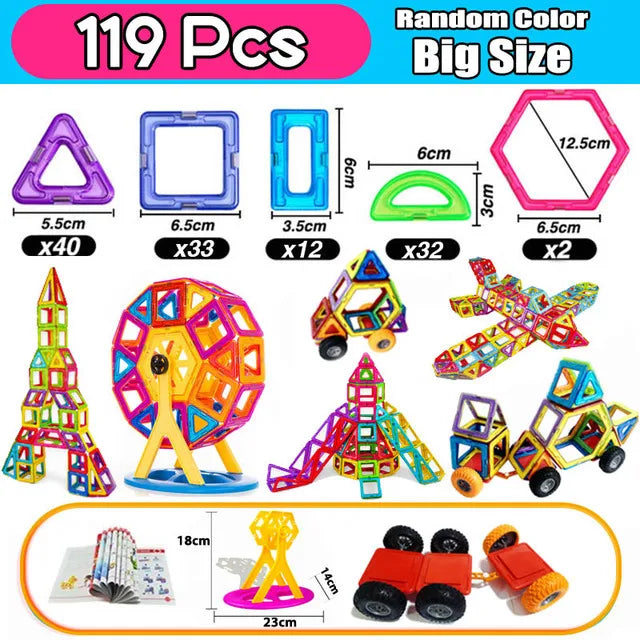 Blocs de construction magnétiques grand format pour enfants – Jeu éducatif et créatif