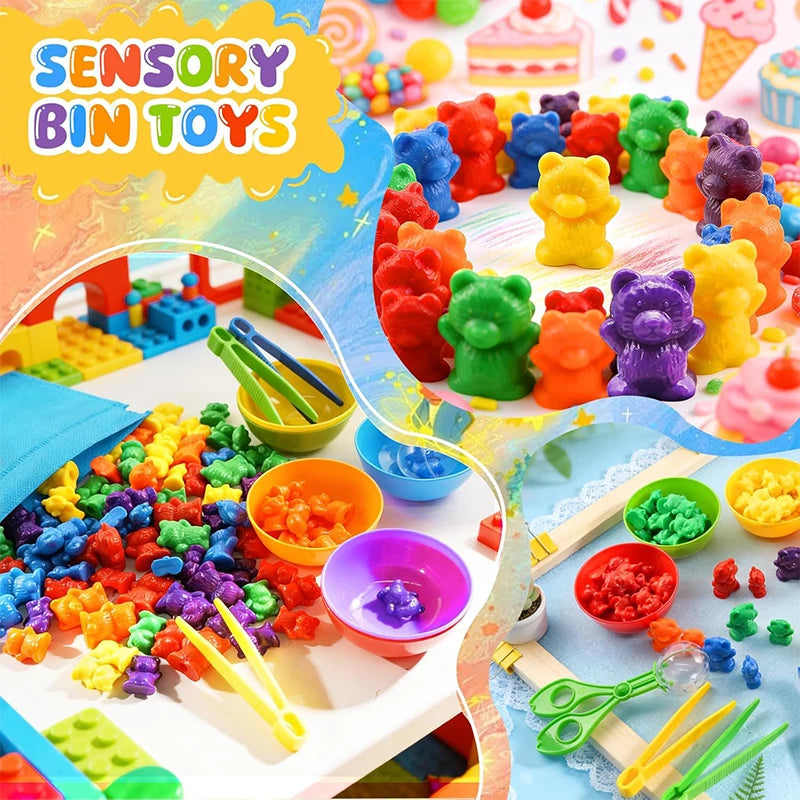 Jeu de tri oursons Montessori – Apprentissage couleurs et motricité 3 ans+