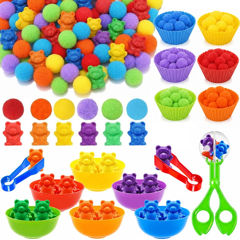Jeu de tri des oursons – Motricité fine et apprentissage des couleurs