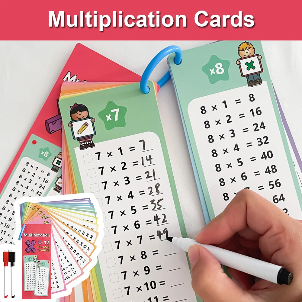 Cartes de multiplication Montessori 0-12 – apprentissage maths 6-12 ans