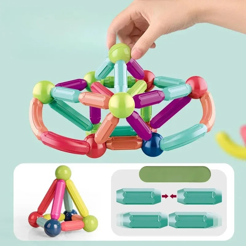 🧲 Bâtonnets Magnétiques – Jeu de Construction Éducatif