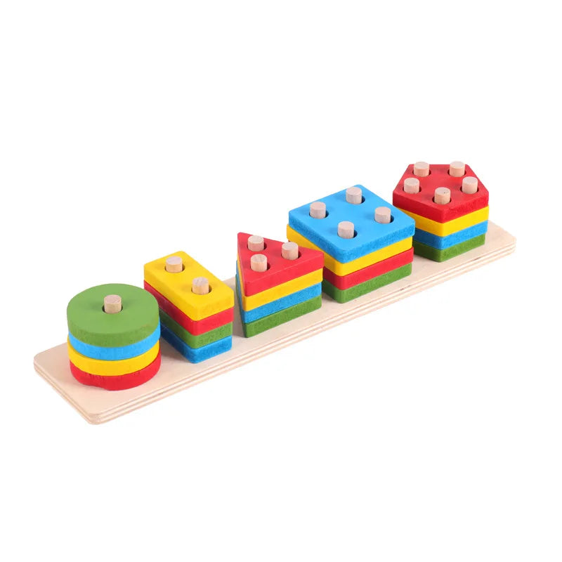 Blocs Montessori en Bois – Tri Formes & Couleurs 2 Ans+