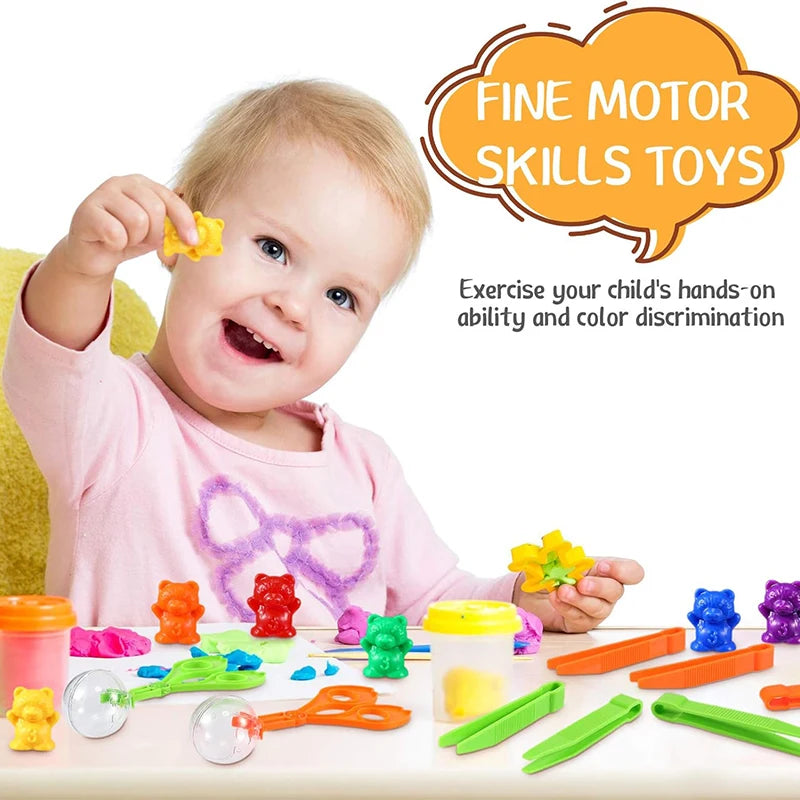 Jeu de tri des oursons – Motricité fine et apprentissage des couleurs