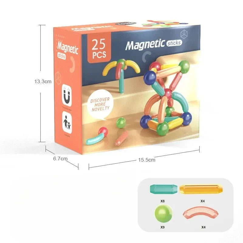 🧲 Bâtonnets Magnétiques – Jeu de Construction Éducatif