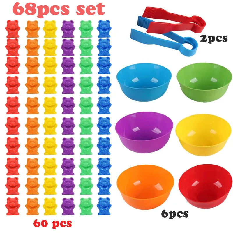 Jeu de tri des oursons – Motricité fine et apprentissage des couleurs